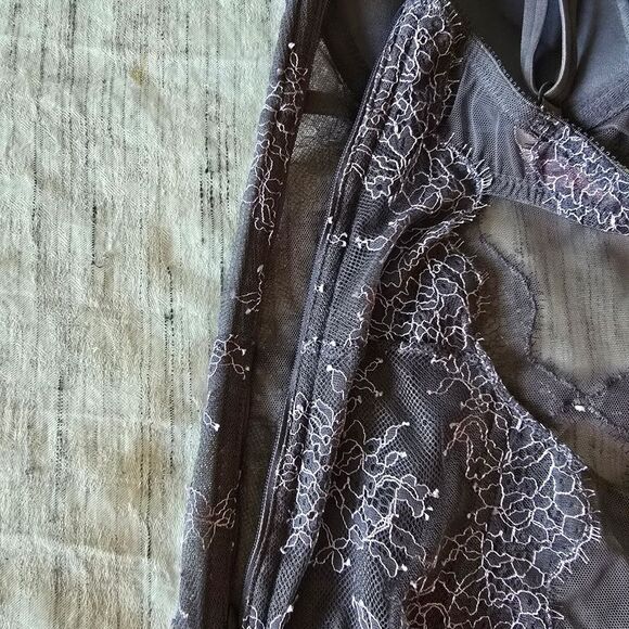 Victoria's Secret Vintage Lace Trim Corset In Gray And Lavender - Picture 5 of 7